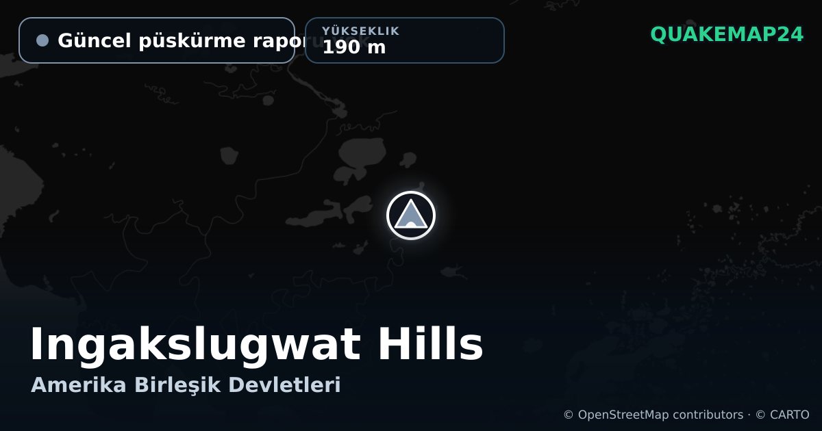 Ingakslugwat Hills · Güncel püskürme raporu yok · 190 m