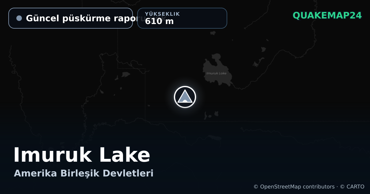 Imuruk Lake · Güncel püskürme raporu yok · 610 m