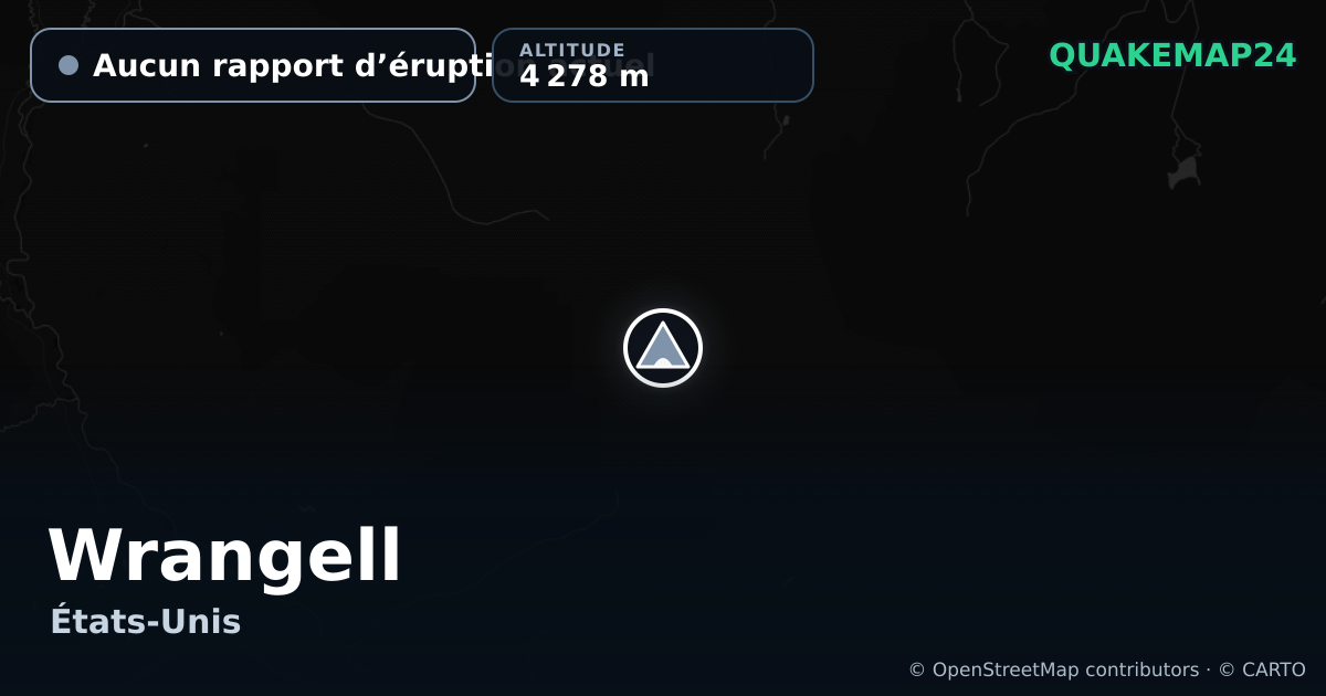 Wrangell · Aucun rapport d’éruption actuel · 4 278 m