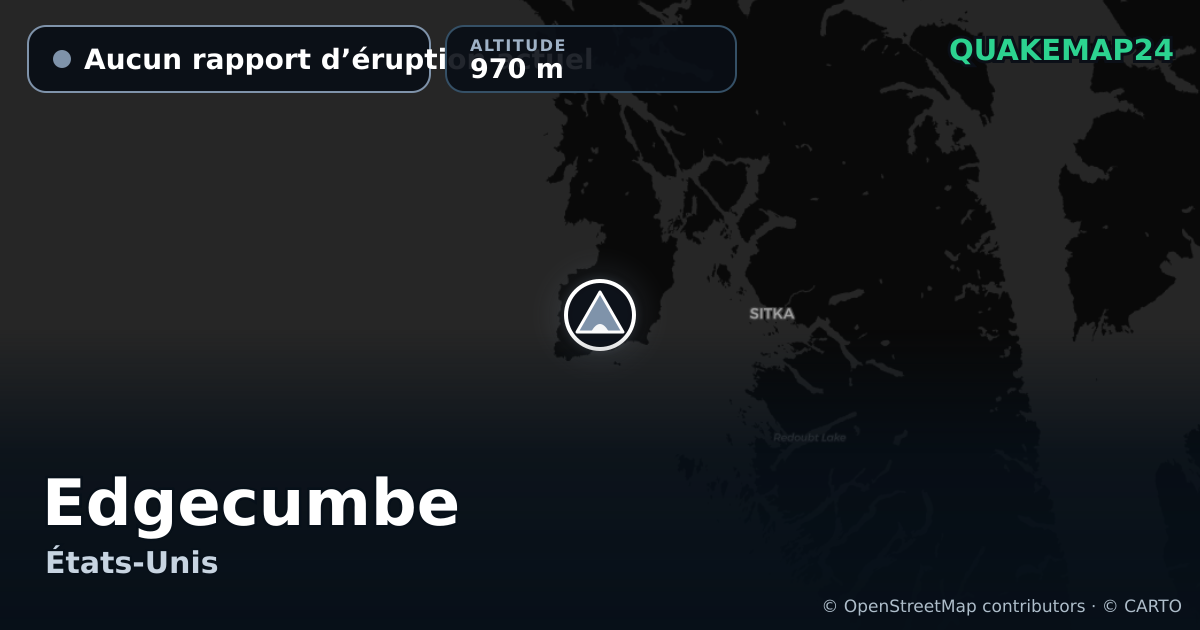 Edgecumbe · Aucun rapport d’éruption actuel · 970 m