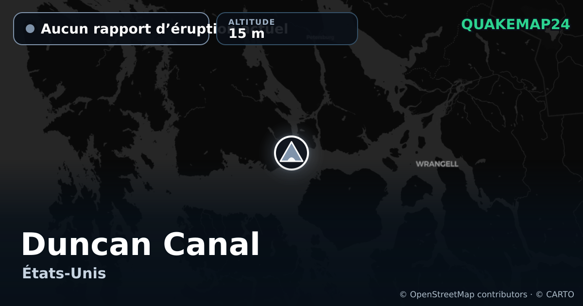 Duncan Canal · Aucun rapport d’éruption actuel · 15 m