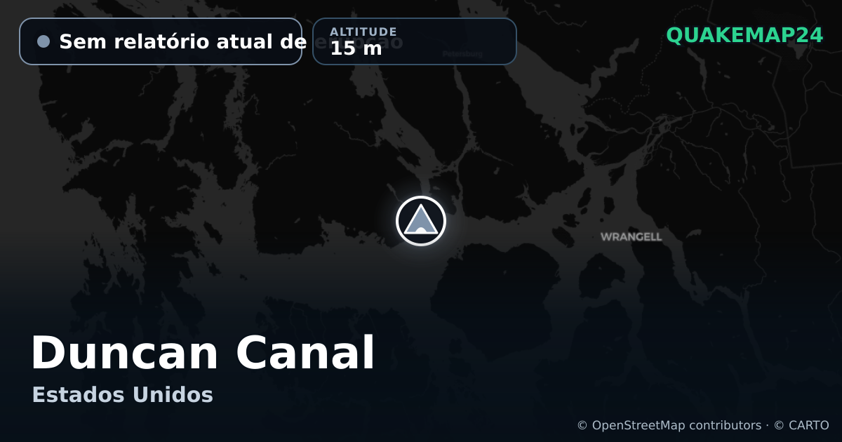 Duncan Canal · Sem relatório atual de erupção · 15 m