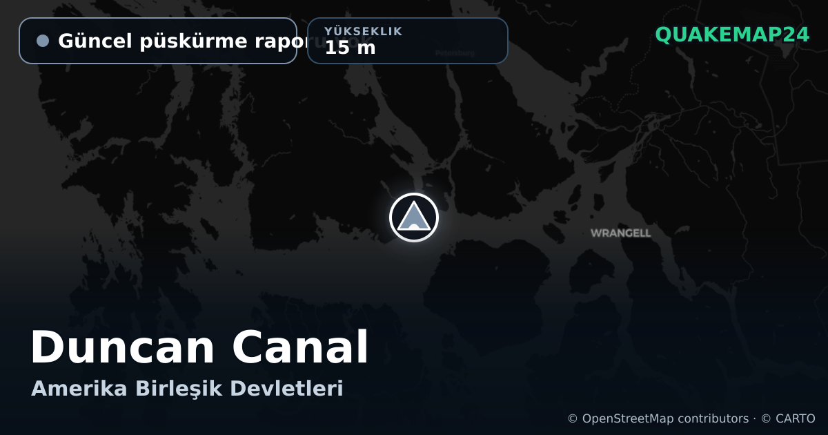 Duncan Canal · Güncel püskürme raporu yok · 15 m