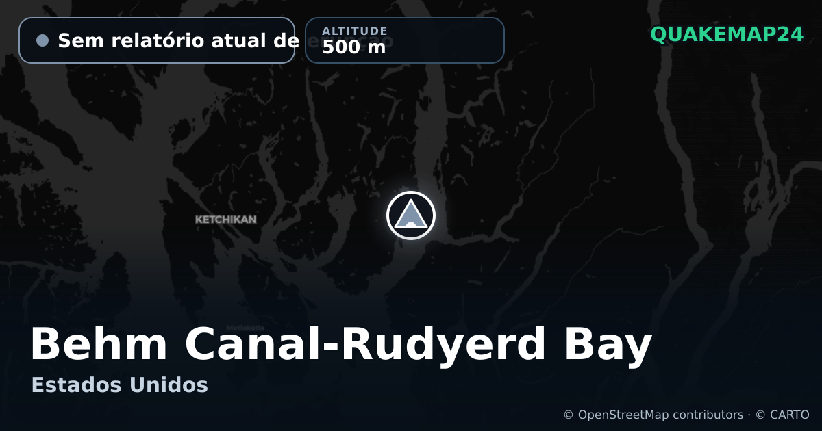 Behm Canal-Rudyerd Bay · Sem relatório atual de erupção · 500 m