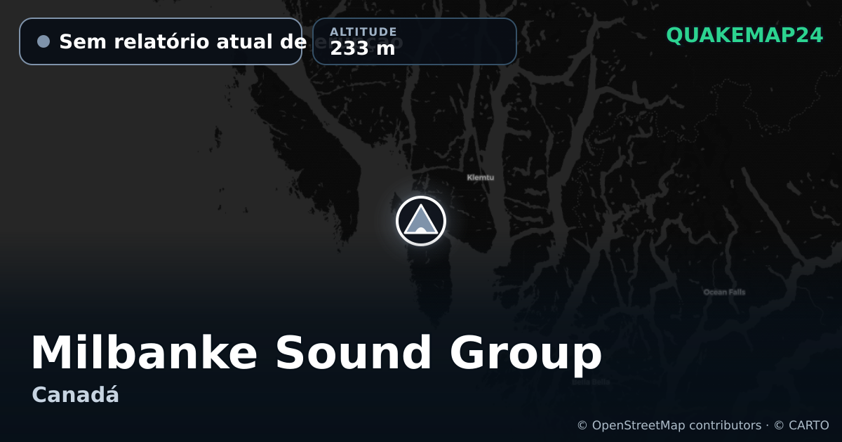 Milbanke Sound Group · Sem relatório atual de erupção · 233 m