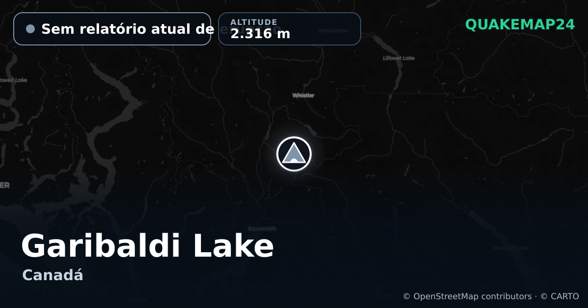 Garibaldi Lake · Sem relatório atual de erupção · 2.316 m