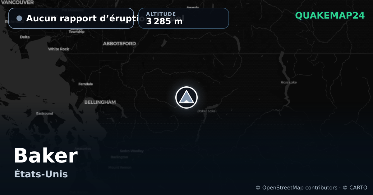 Baker · Aucun rapport d’éruption actuel · 3 285 m