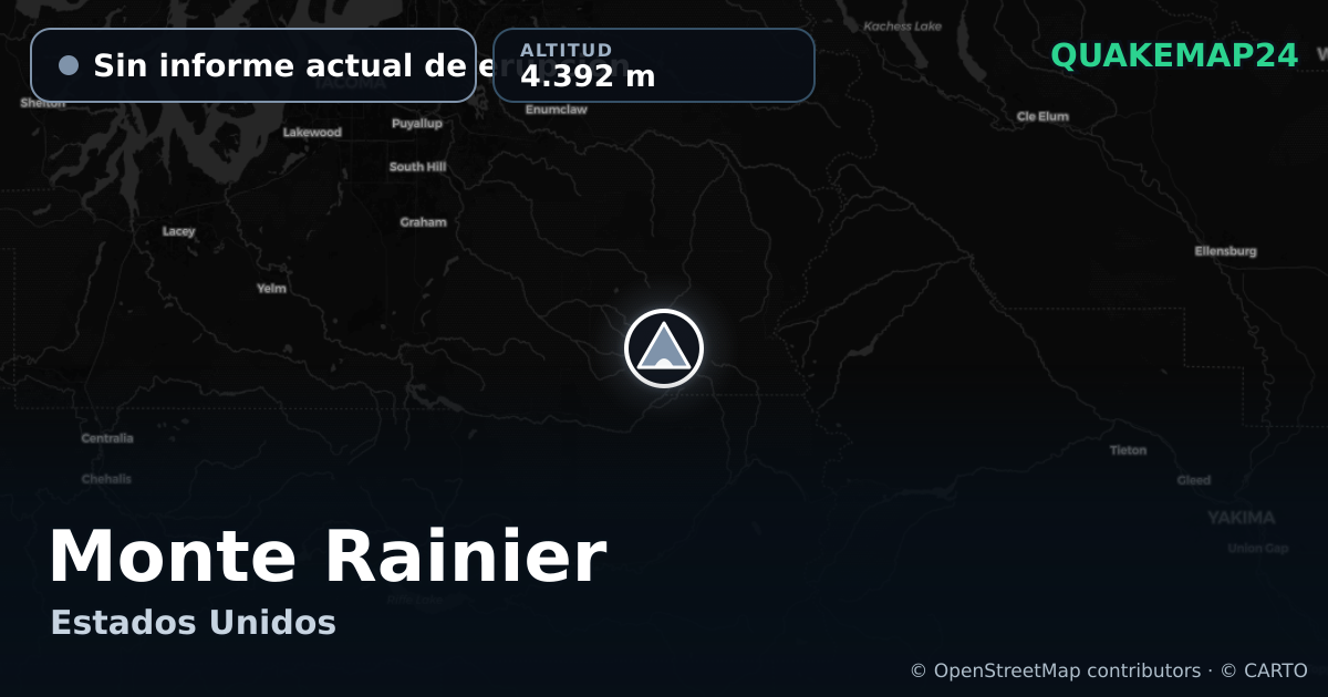 Monte Rainier · Sin informe actual de erupción · 4.392 m