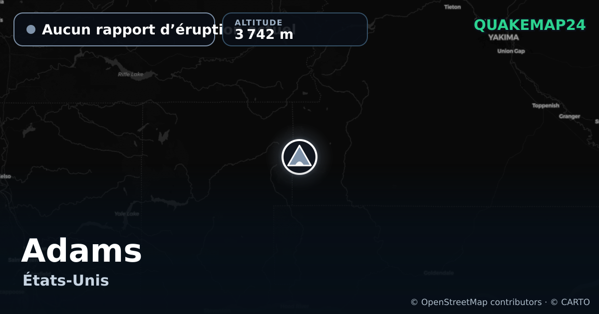 Adams · Aucun rapport d’éruption actuel · 3 742 m