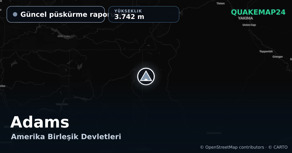 Adams · Güncel püskürme raporu yok · 3.742 m