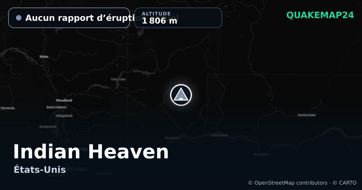 Indian Heaven · Aucun rapport d’éruption actuel · 1 806 m
