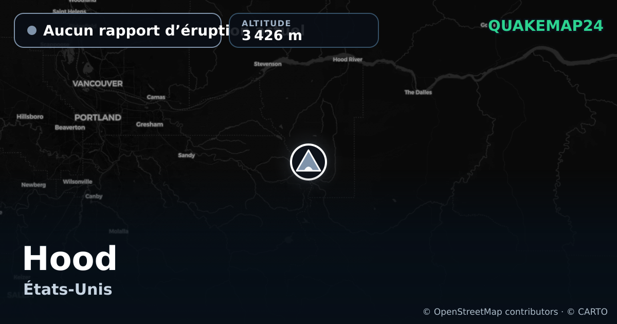 Hood · Aucun rapport d’éruption actuel · 3 426 m