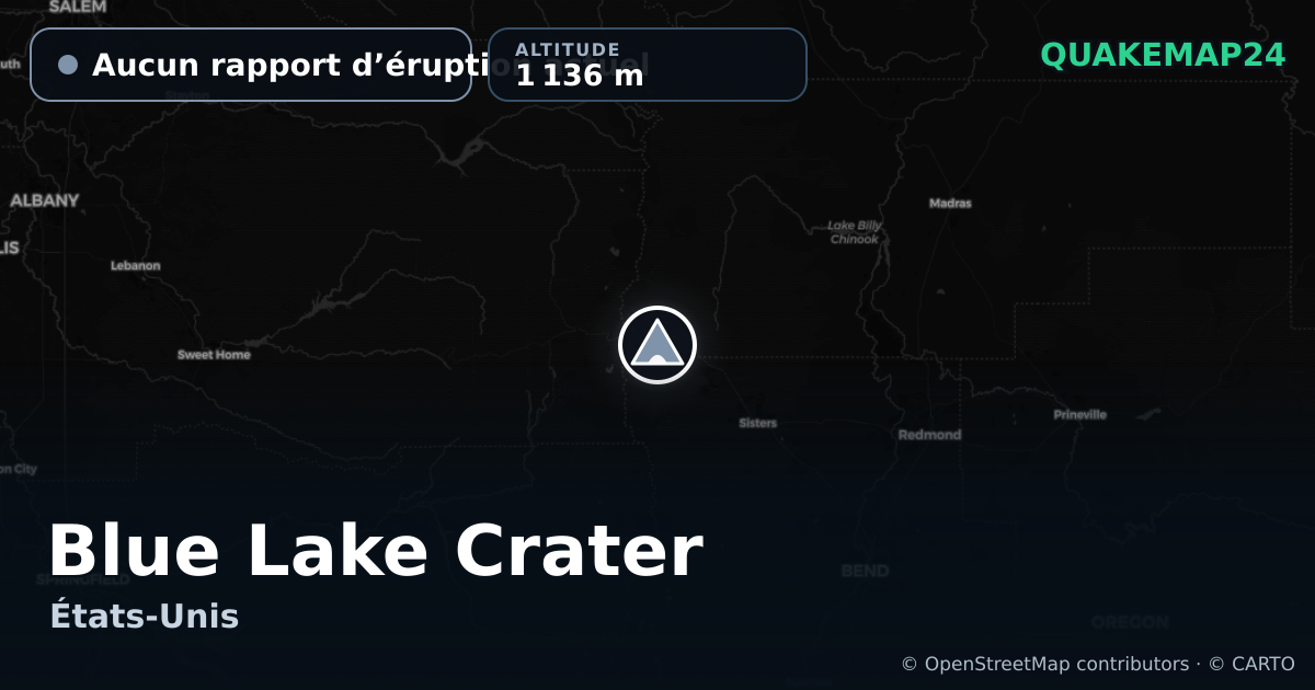 Blue Lake Crater · Aucun rapport d’éruption actuel · 1 136 m