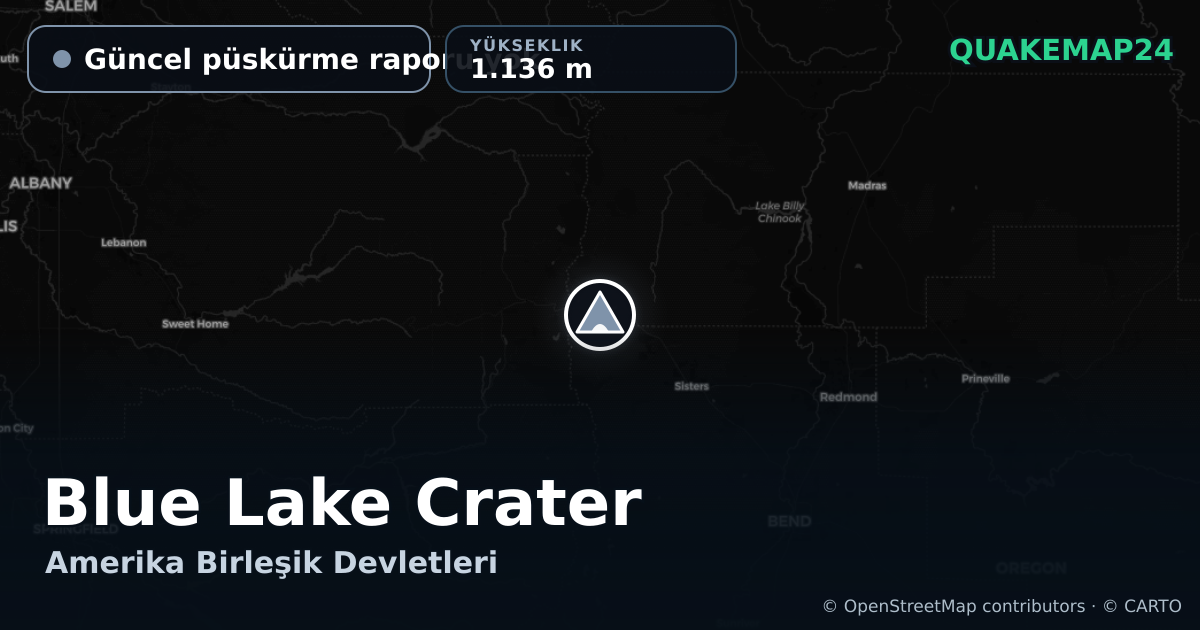 Blue Lake Crater · Güncel püskürme raporu yok · 1.136 m