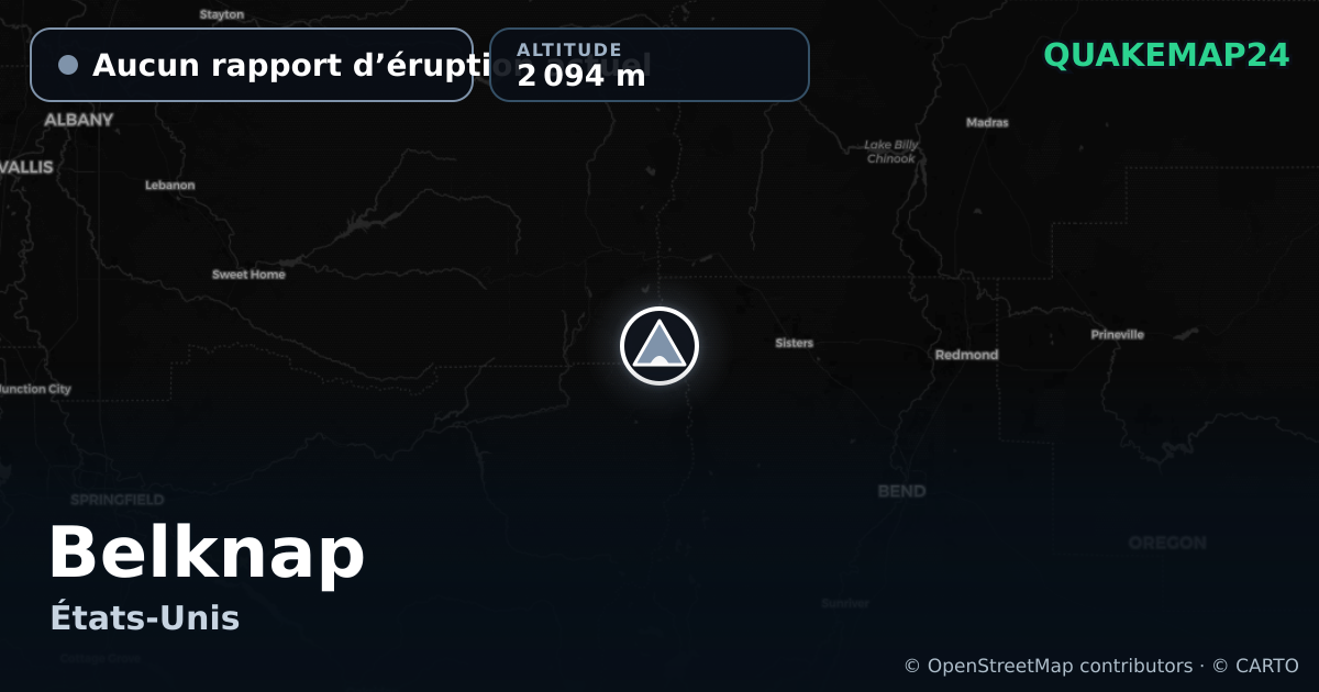 Belknap · Aucun rapport d’éruption actuel · 2 094 m