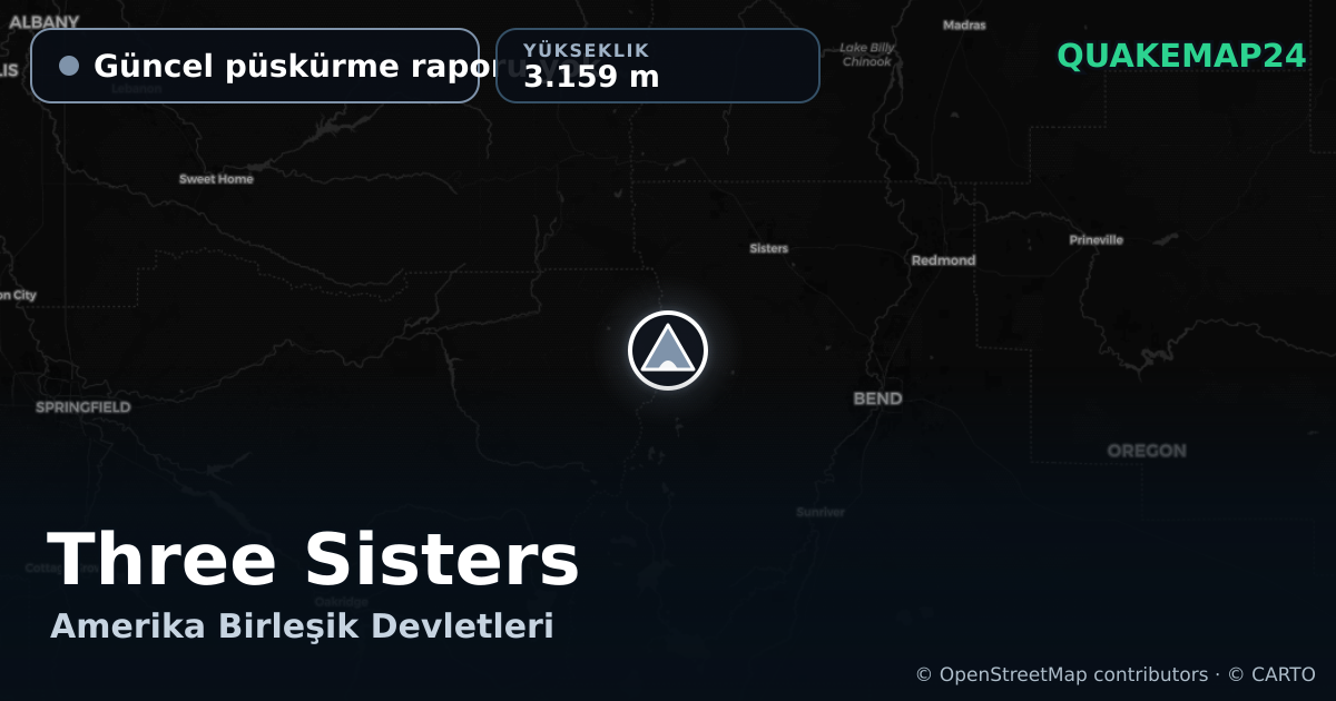 Three Sisters · Güncel püskürme raporu yok · 3.159 m