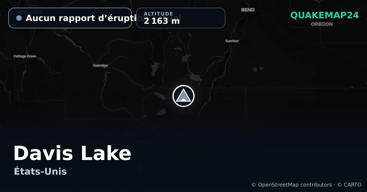Davis Lake · Aucun rapport d’éruption actuel · 2 163 m