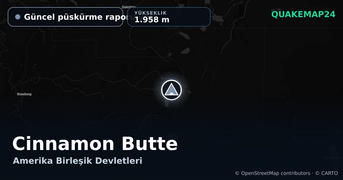 Cinnamon Butte · Güncel püskürme raporu yok · 1.958 m
