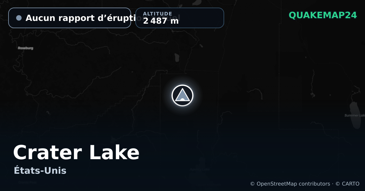 Crater Lake · Aucun rapport d’éruption actuel · 2 487 m