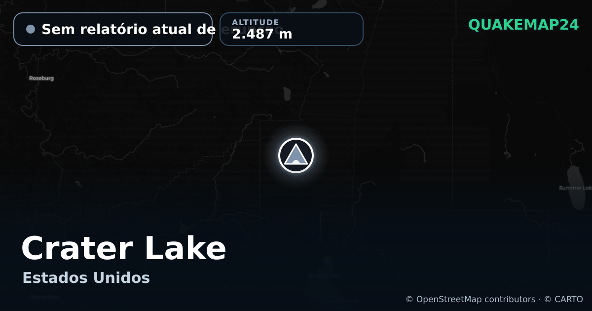Crater Lake · Sem relatório atual de erupção · 2.487 m