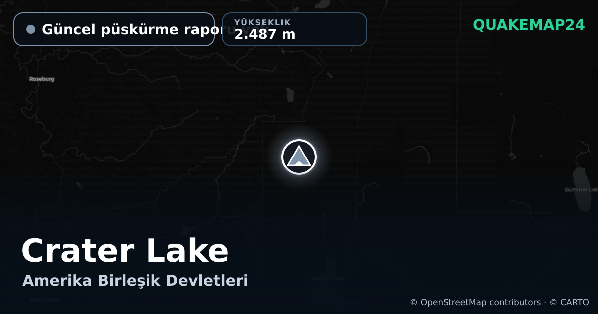 Crater Lake · Güncel püskürme raporu yok · 2.487 m