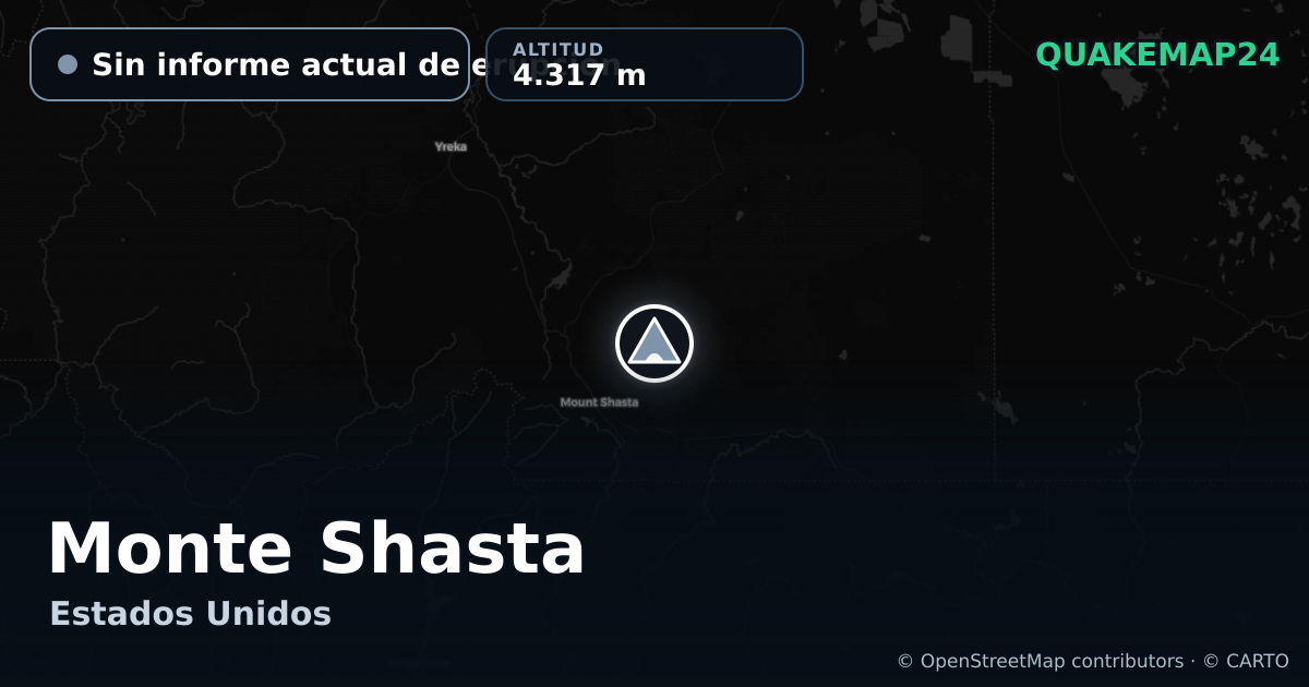 Monte Shasta · Sin informe actual de erupción · 4.317 m