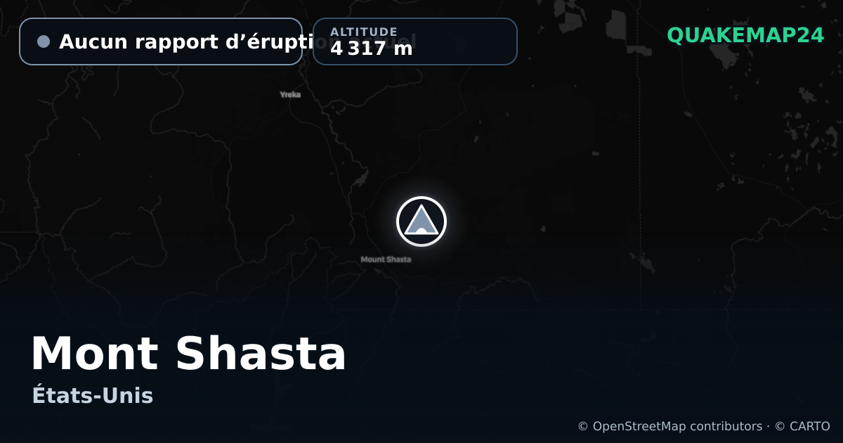 Mont Shasta · Aucun rapport d’éruption actuel · 4 317 m