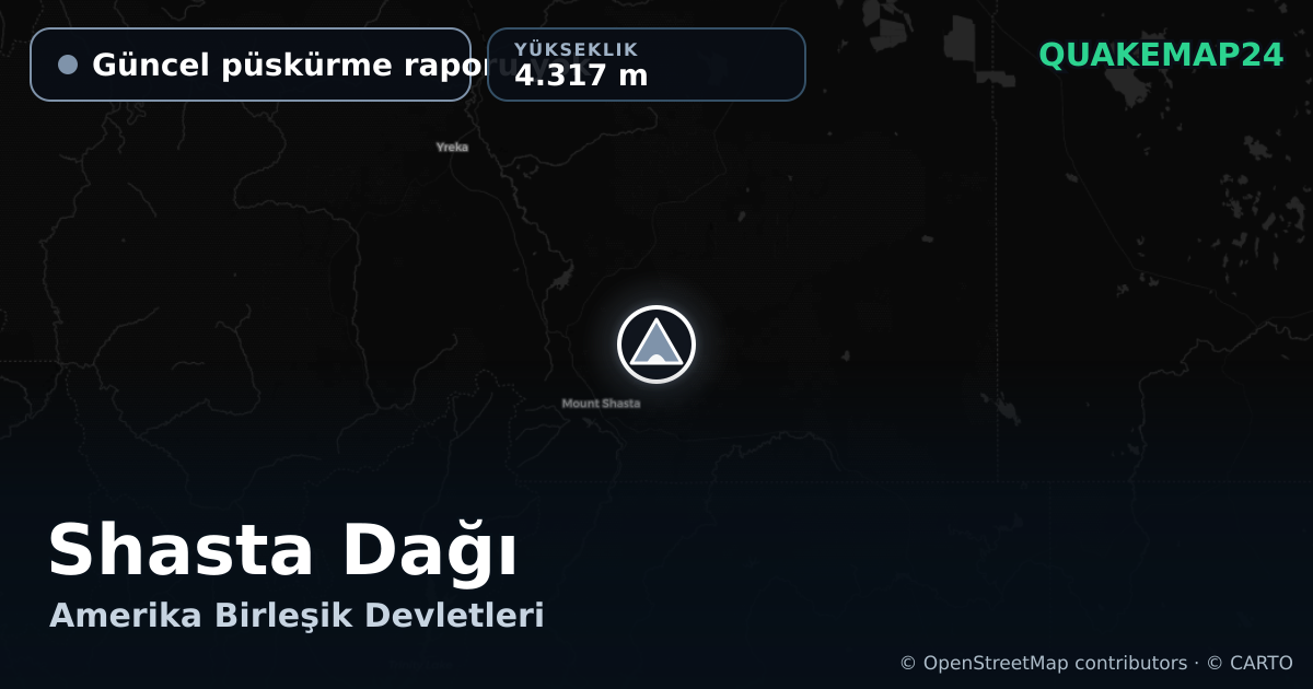 Shasta Dağı · Güncel püskürme raporu yok · 4.317 m