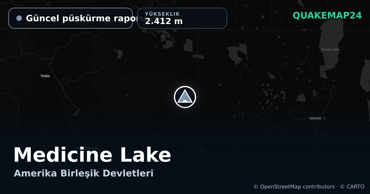 Medicine Lake · Güncel püskürme raporu yok · 2.412 m