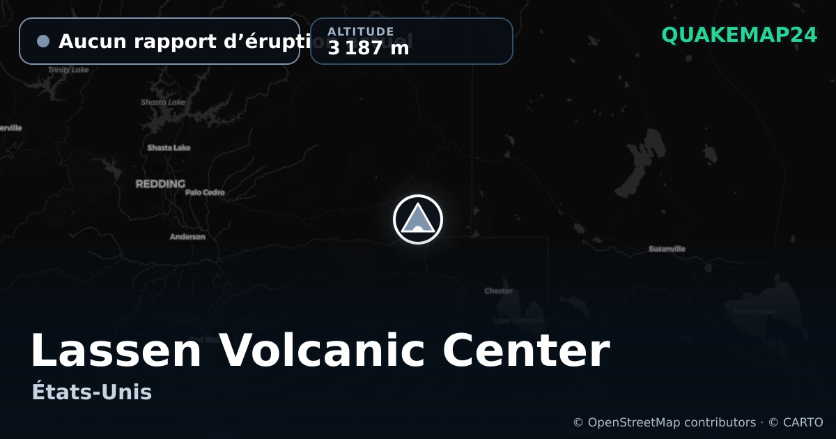 Lassen Volcanic Center · Aucun rapport d’éruption actuel · 3 187 m