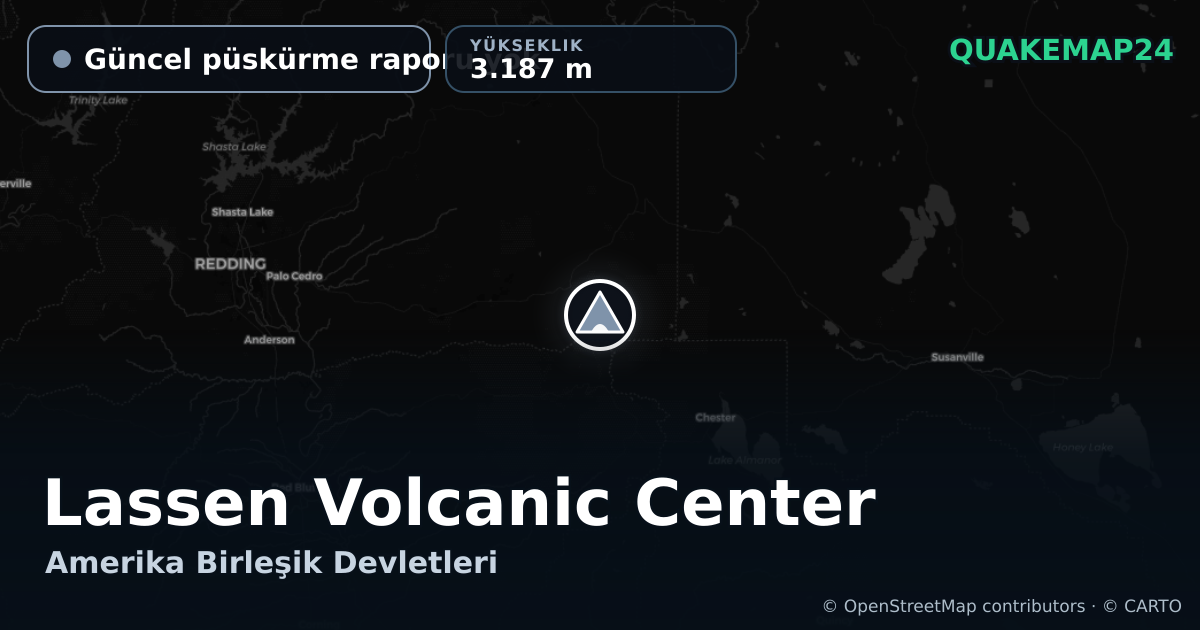Lassen Volcanic Center · Güncel püskürme raporu yok · 3.187 m