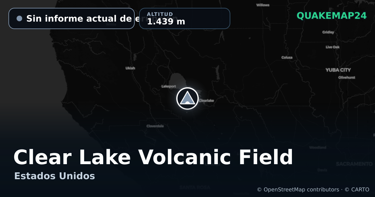 Clear Lake Volcanic Field · Sin informe actual de erupción · 1.439 m
