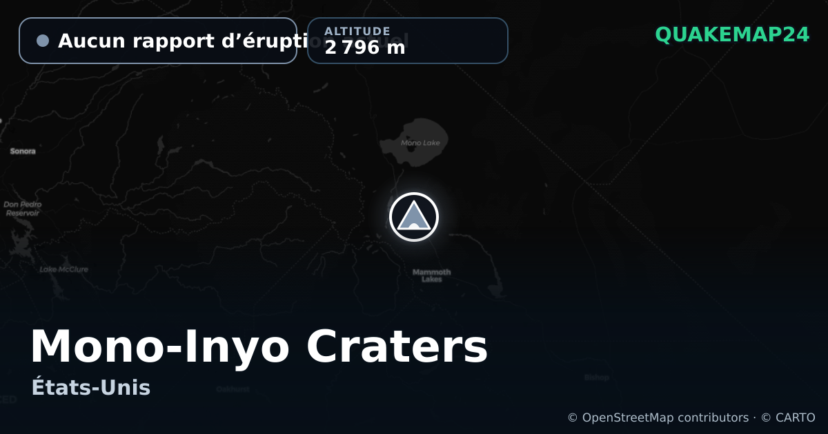 Mono-Inyo Craters · Aucun rapport d’éruption actuel · 2 796 m