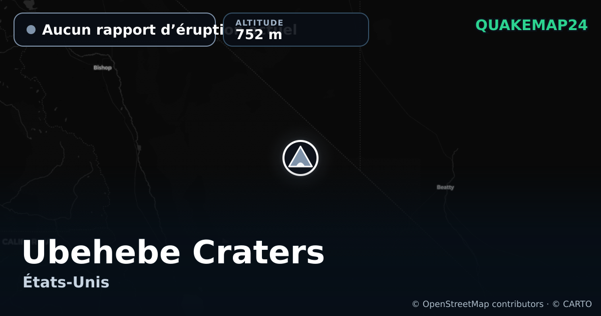 Ubehebe Craters · Aucun rapport d’éruption actuel · 752 m