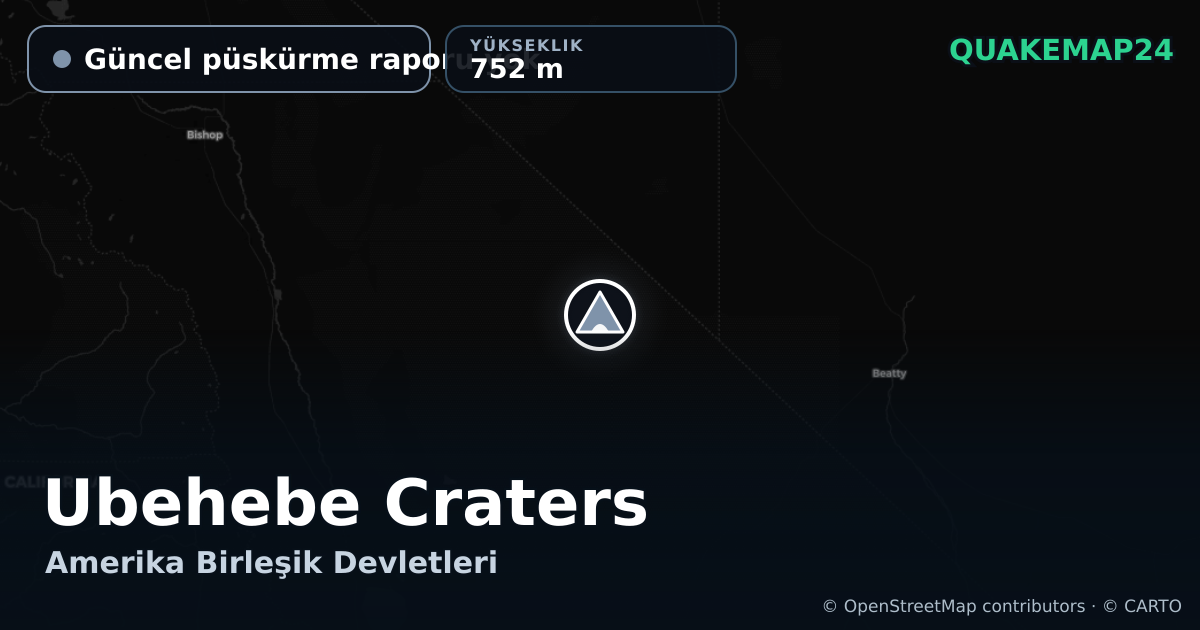 Ubehebe Craters · Güncel püskürme raporu yok · 752 m