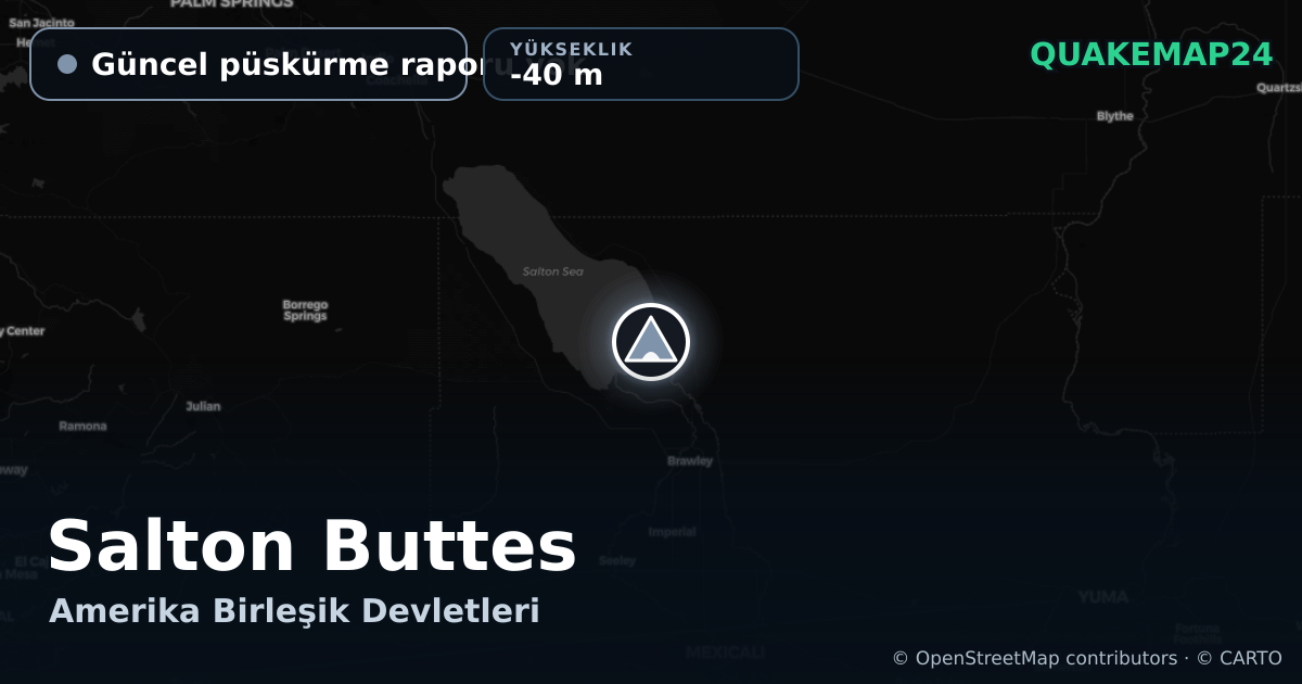 Salton Buttes · Güncel püskürme raporu yok · -40 m