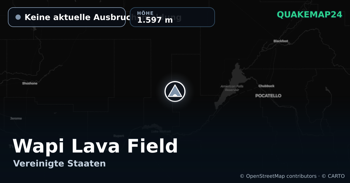 Wapi Lava Field · Keine aktuelle Ausbruchsmeldung · 1.597 m