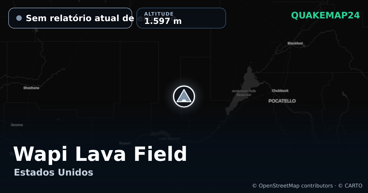 Wapi Lava Field · Sem relatório atual de erupção · 1.597 m