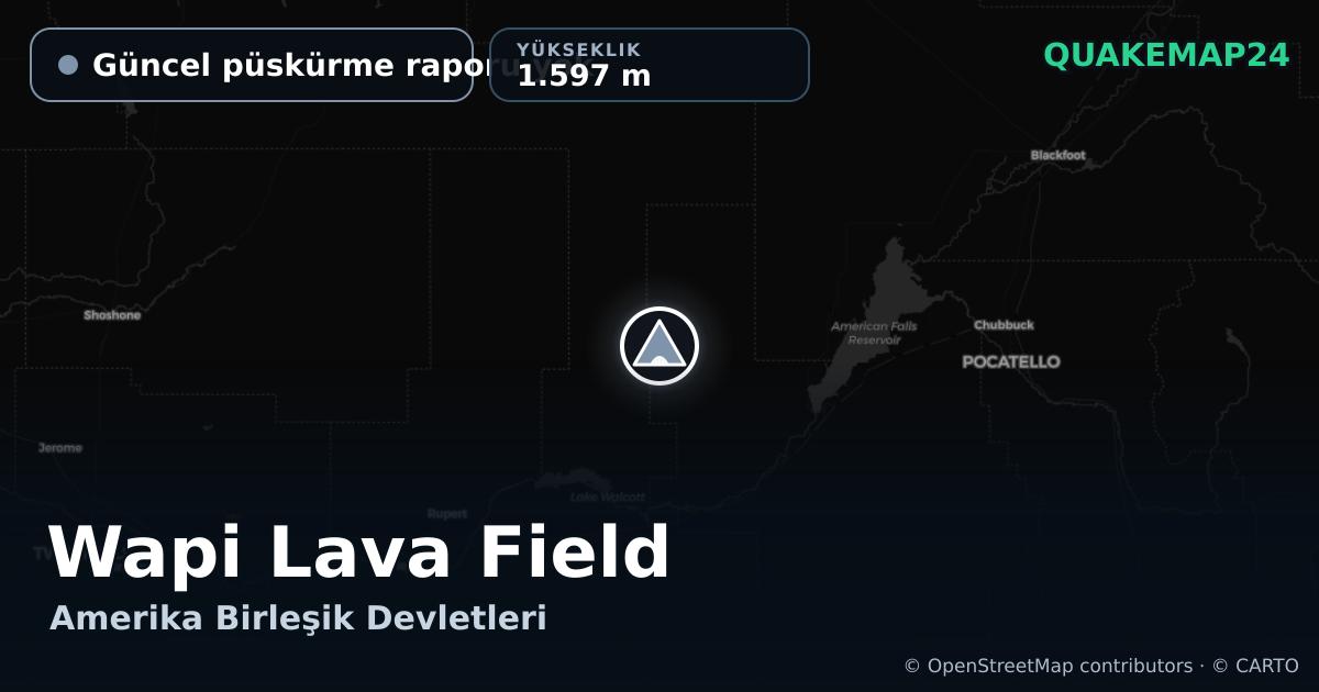 Wapi Lava Field · Güncel püskürme raporu yok · 1.597 m