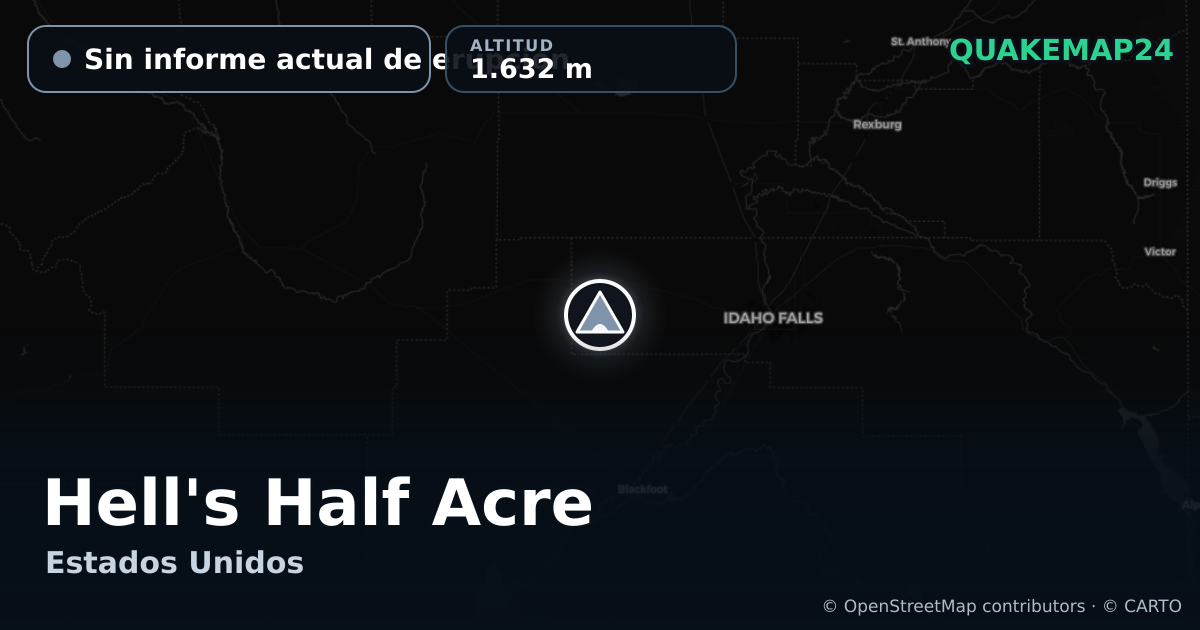 Hell's Half Acre · Sin informe actual de erupción · 1.632 m