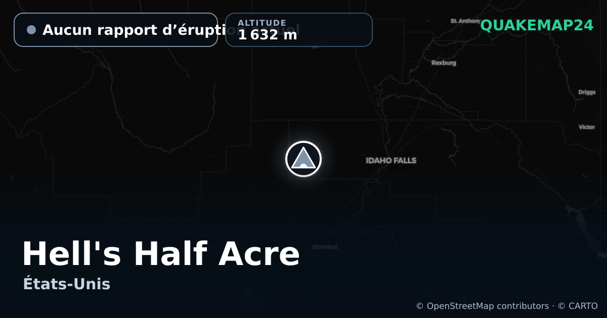 Hell's Half Acre · Aucun rapport d’éruption actuel · 1 632 m