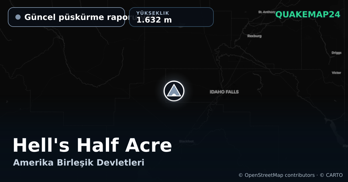 Hell's Half Acre · Güncel püskürme raporu yok · 1.632 m