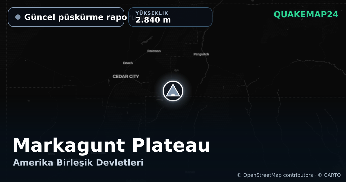 Markagunt Plateau · Güncel püskürme raporu yok · 2.840 m