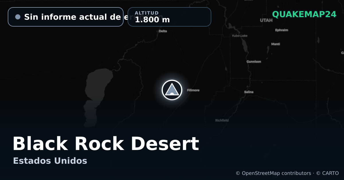 Black Rock Desert · Sin informe actual de erupción · 1.800 m