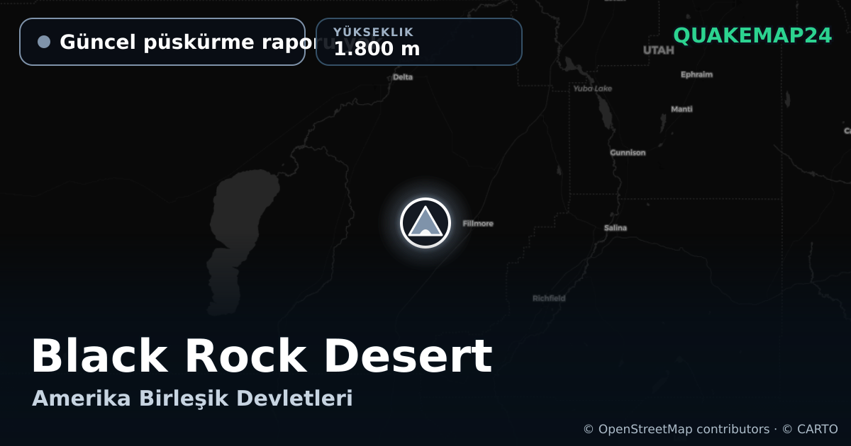 Black Rock Desert · Güncel püskürme raporu yok · 1.800 m