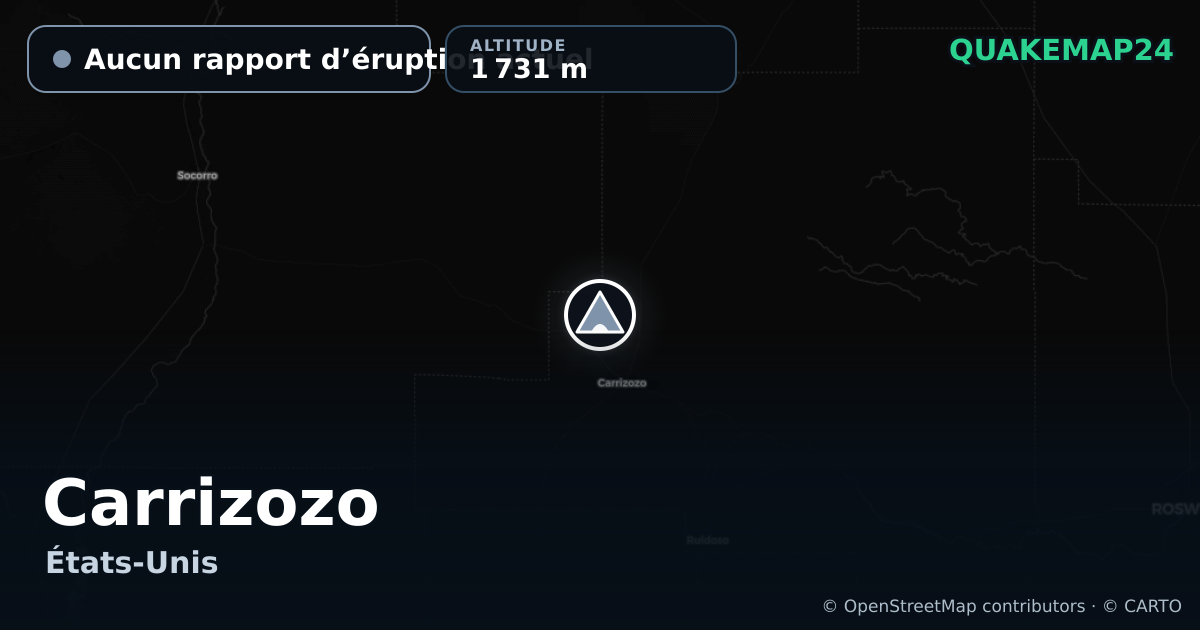 Carrizozo · Aucun rapport d’éruption actuel · 1 731 m