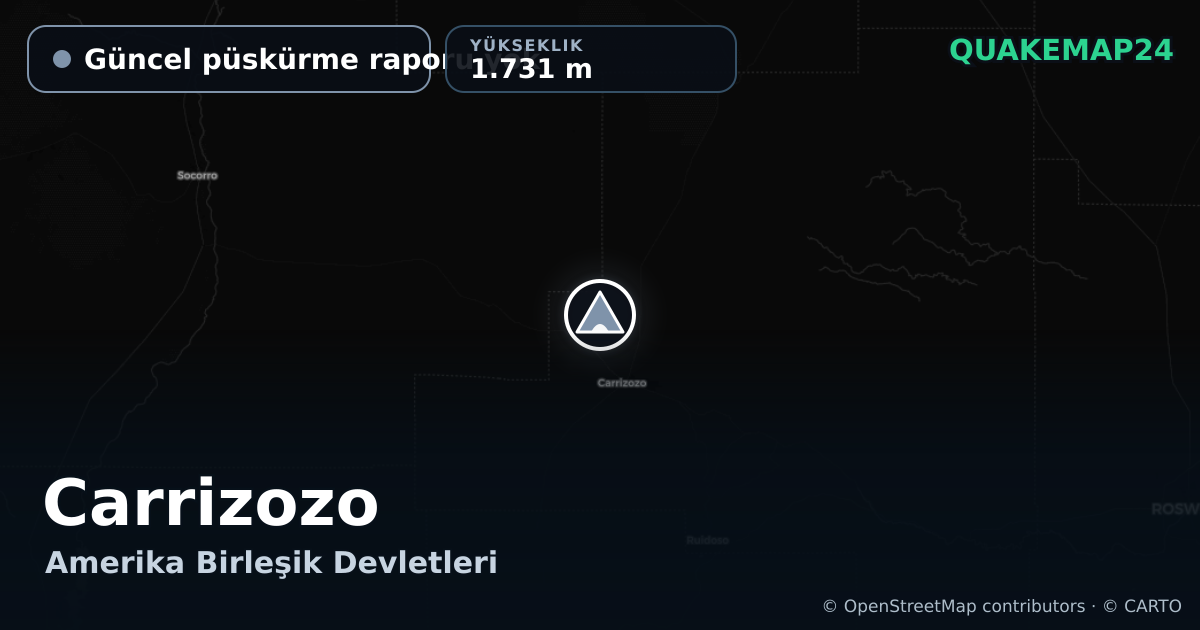 Carrizozo · Güncel püskürme raporu yok · 1.731 m