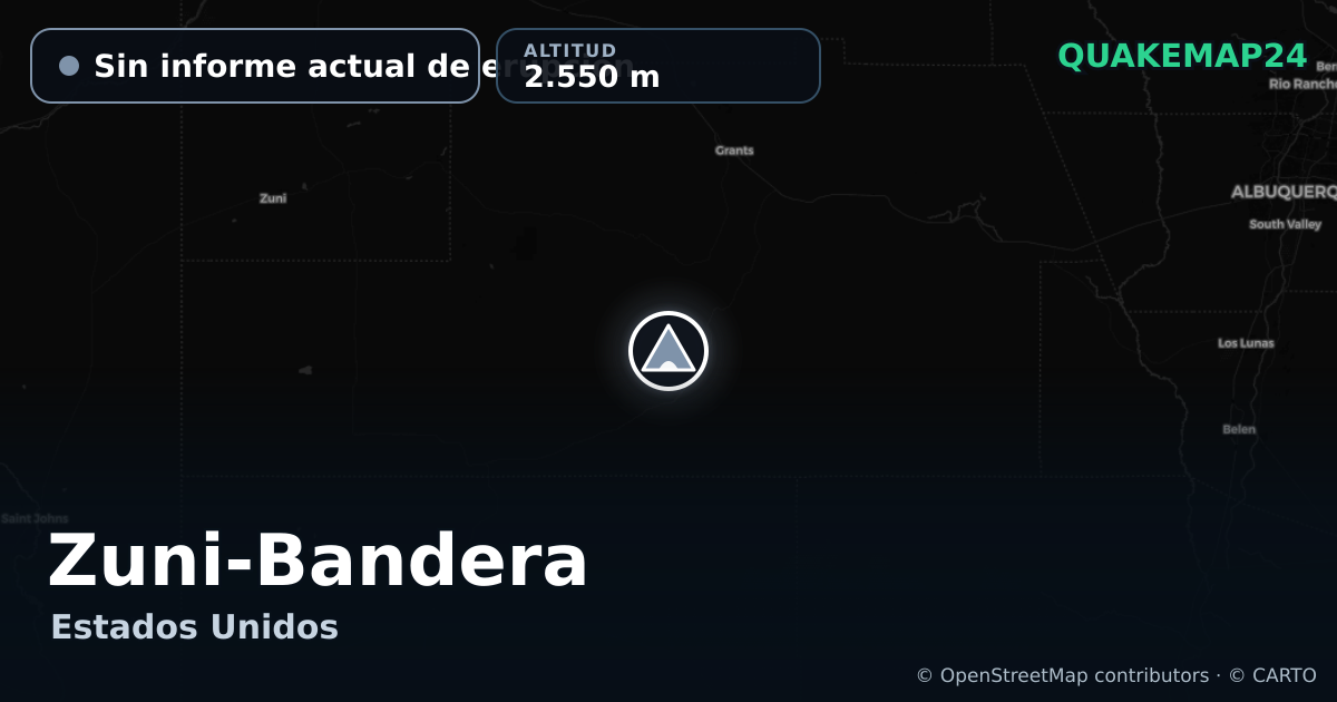Zuni-Bandera · Sin informe actual de erupción · 2.550 m