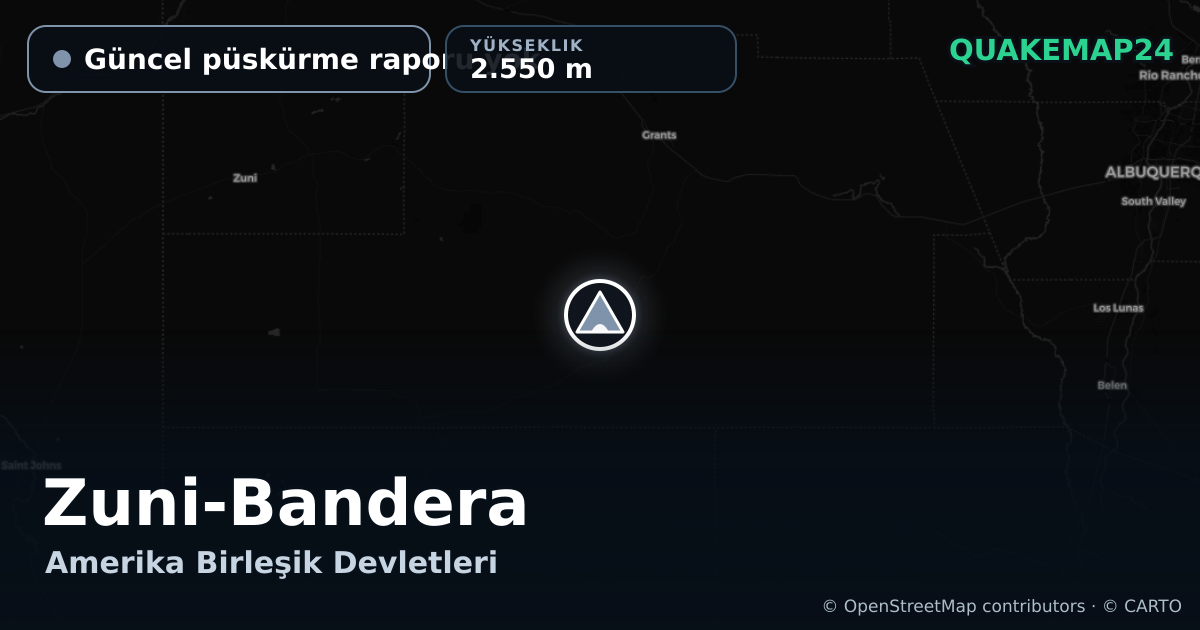Zuni-Bandera · Güncel püskürme raporu yok · 2.550 m