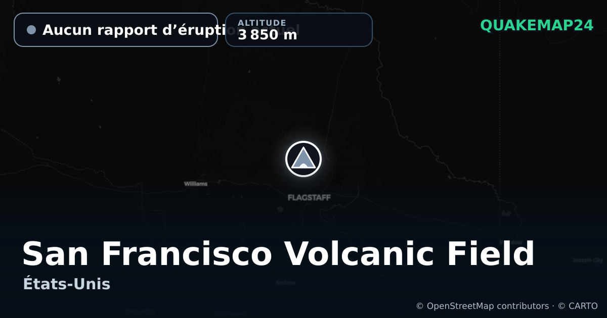 San Francisco Volcanic Field · Aucun rapport d’éruption actuel · 3 850 m
